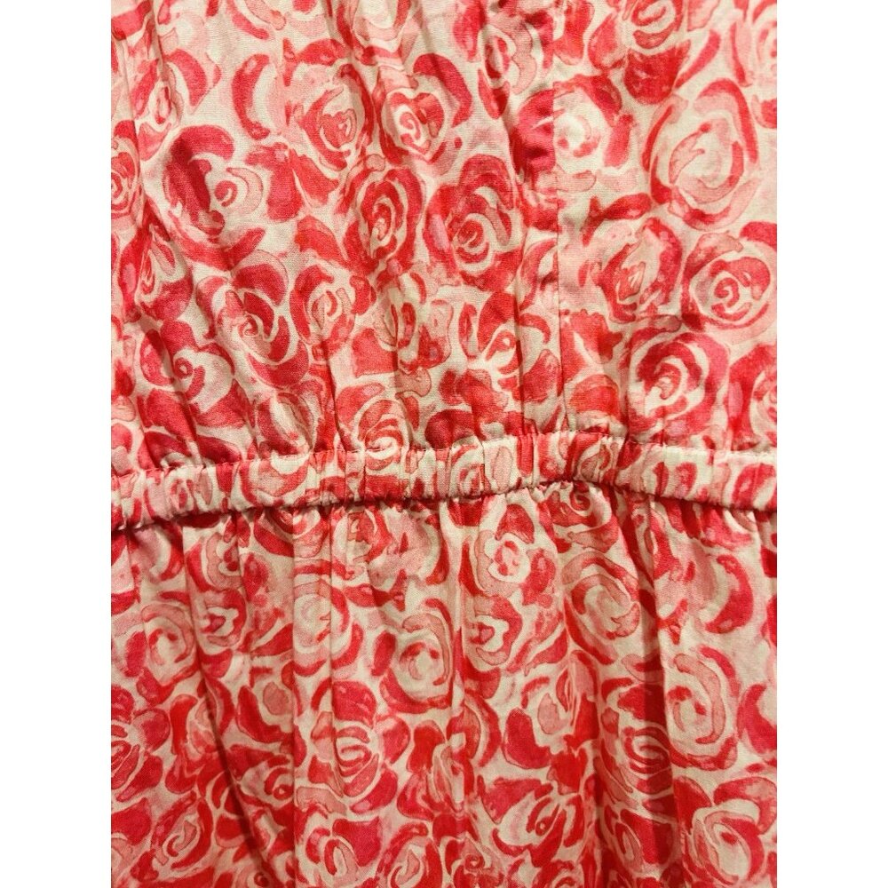 Sail to Sable STS Rose Print Flutter Sleeve Midi Dress Pink White | Size XL NWT - Picture 6 of 16